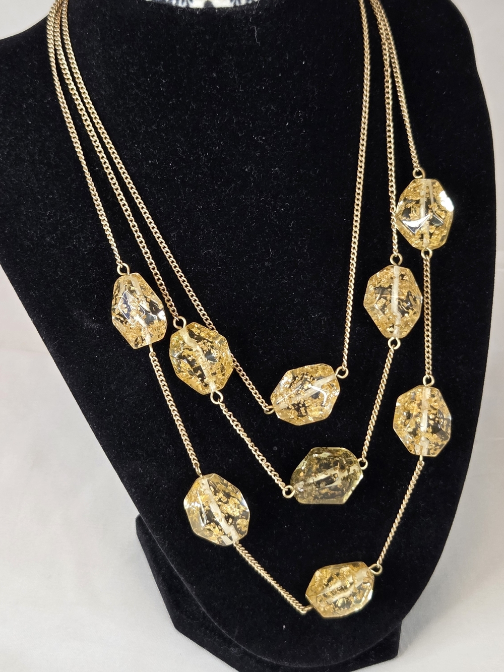 Kenneth Cole Gold-Tone Multi-Strand Necklace with Honey Beads